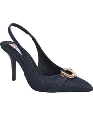 TRUE RELIGION Muni Metal Horseshoe Logo Heel - Blue