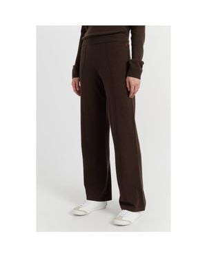 Chinti & Parker Wool Cashmere Wide Leg Track Pants - Black