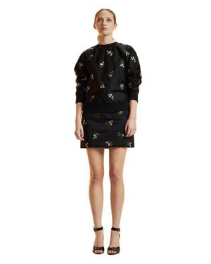 Cynthia Rowley Embroidered Mini Skirt - Black