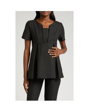 Marion Short Sleeve Short Maternity Top - Black
