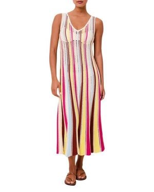 Solid & Striped The Velmira Open Stitch Sleeveless Cover-Up Maxi Dress - Red