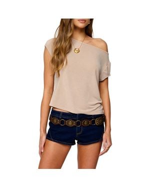 Edikted Anabella Off The Shoulder T-Shirt - Black