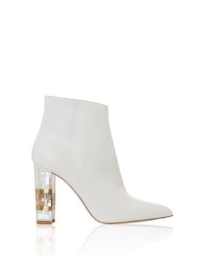 freya rose Jasmine Pearl Heel Ankle Boot - White