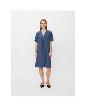 Masai Manysenna V-Neck Drape Detail Dress - Blue