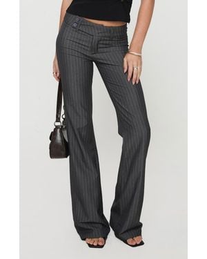 Princess Polly Kinkirk Pinstripe Low Rise Flare Pants - Blue