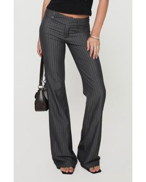 Princess Polly Kinkirk Pinstripe Low Rise Flare Pants - Blue