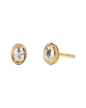 MADE BY MARY Tova Organic Cz Stud Earrings - Metallic