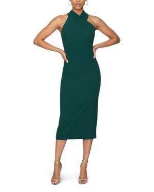 Rachel Roy Harland Crossover Halter Midi Dress - Blue