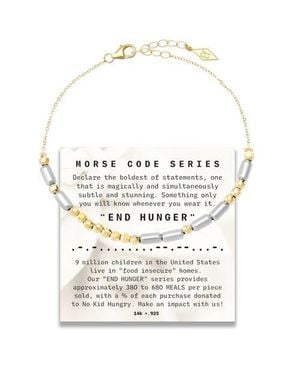 Elliot Young Morse Code Chain Bracelet 14K + Sterling - White