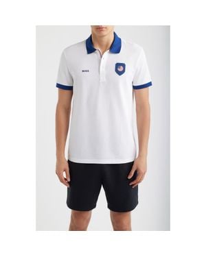 BOSS Lux Paddy Cotton Polo - Blue