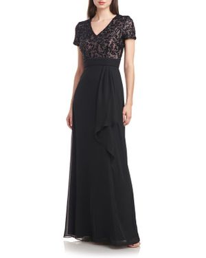 Js collections beaded mesh mermaid gown hot sale