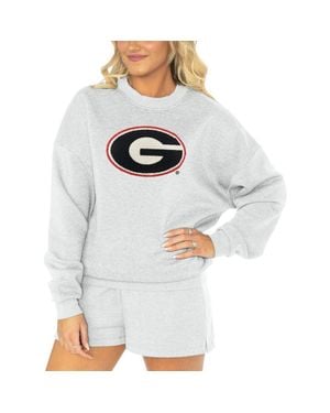 Gameday Couture Georgia Bulldogs Team Effort Pullover Sweatshirt & Shorts Sleep Set - Gray