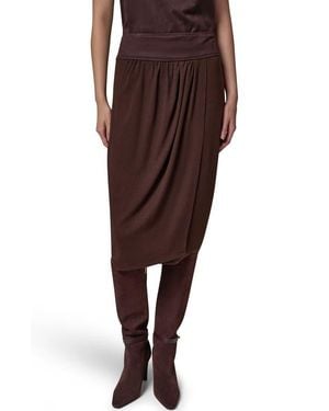 Donna Karan Mixed Media Twist Detail Midi Skirt - Brown