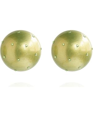 Saule Label Gaia Crystal Midi Earrings - Green