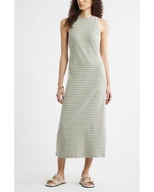 Nordstrom Stretch Cotton Microrib Tank Dress - White