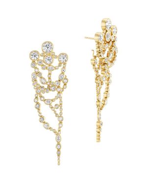 UNIFORM OBJECT Metal Web Diamond Jacket Earrings - Metallic