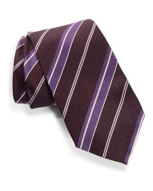 Tom Ford Stripe Jacquard Silk Tie - Purple