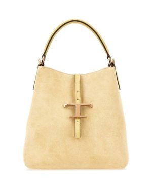 Tod's T Timeless Leather Bucket Bag - Natural