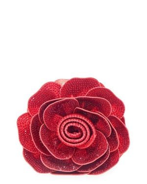 Judith Leiber Rose Crystal Clutch - Red
