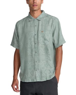 RVCA Mellowist Short Sleeve Button-Up Shirt - Green