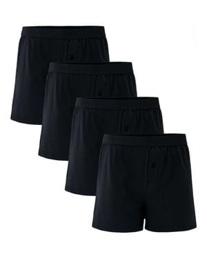 Pact Everyday Knit Boxer 4-Pack Made With Organic Cotton - Black