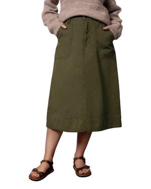 Celtic & Co. Cotton Twill Midi Skirt - Green