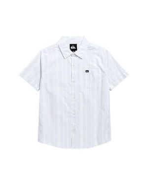 Quiksilver Kids' Island Stripe Short Sleeve Cotton Button-Up Shirt - White