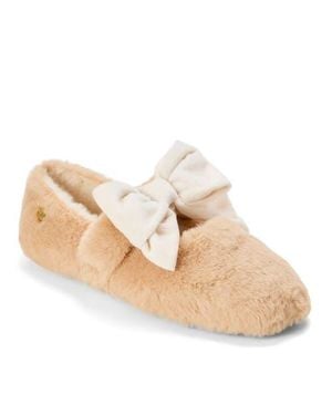 Dearfoams Maryanne Luxe Teddy Maryjane - Natural