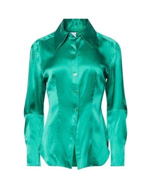 Equipment Bailey Silk Satin Button-Up Shirt - Green