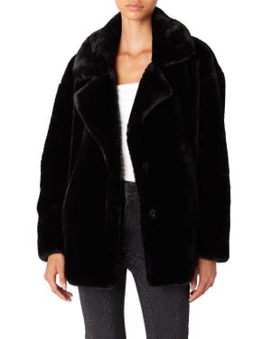 Blank NYC Faux Fur Coat - Black