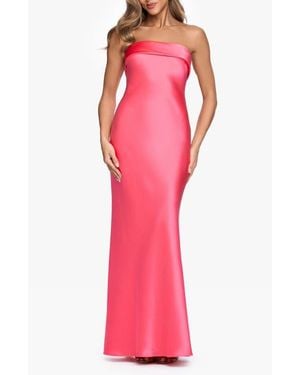 Xscape Evenings Strapless Satin Gown - Pink