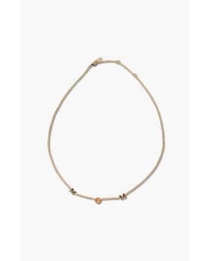 Nickel & Suede Basketball Mom Necklace - White