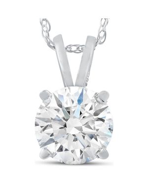 Bliss Diamond 2 Ct Moissanite Solitaire Pendant 14K Necklace - White