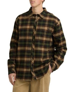 Billabong Coastline Cotton Flannel Button-Up Shirt - Black