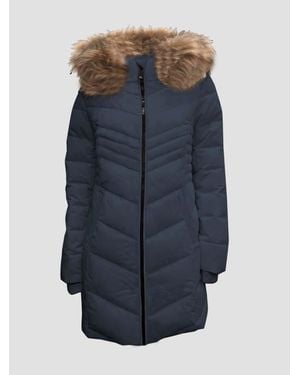 Point Zero Chevron Chic Parka - Blue
