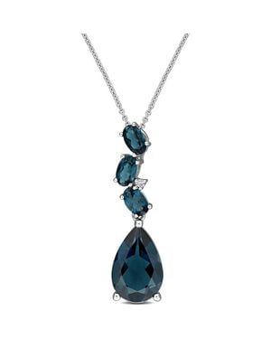 Julianna B Diamond Drop Necklace 10K - Blue