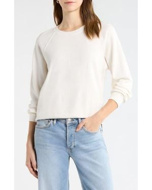 The Standard Stitch The Organic Cotton Raglan Sweatshirt - White