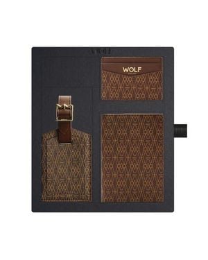 Wolf Signature Passport, Card Case & Luggage Tag Gift Set - Brown