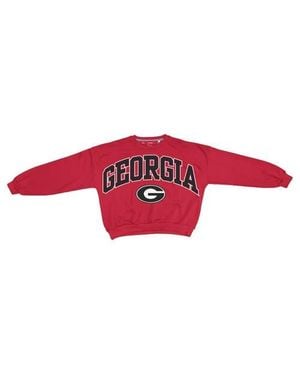 Pressbox Georgia Bulldogs Oversized Janice Waist-Length Sweatshirt - Red