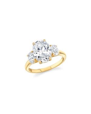 Crislu Cubic Zirconia Three-Stone Ring - White