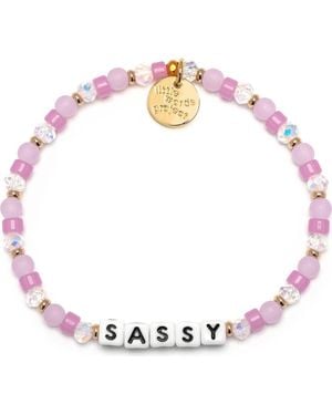 Little Words Project Sassy Beaded Stretch Bracelet - Pink