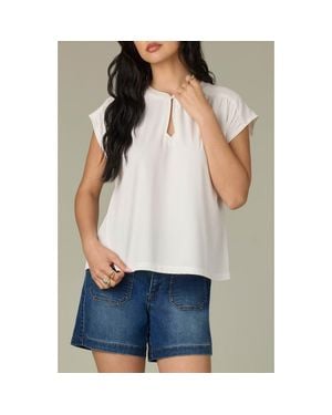 Wit & Wisdom Mixed Media Knit Top - White