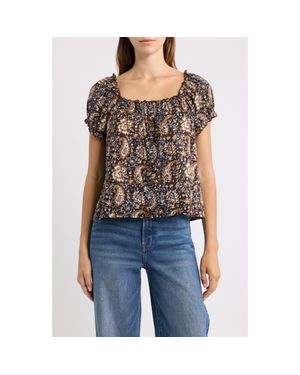 Madewell Paisley Cotton Top - Black