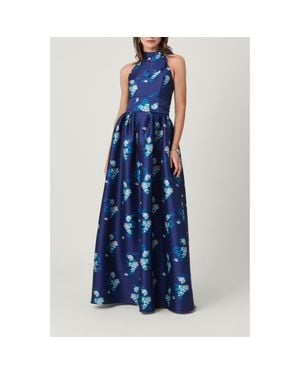 Shoshanna Grand St Floral Mikado May Dress - Blue