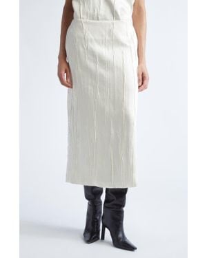 Brandon Maxwell The Tierney Satin Midi Skirt - White