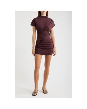 Line & Dot Archer Pleated Minidress - Red