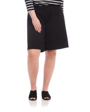 Karen Kane High Waist Stretch Twill Shorts - Black
