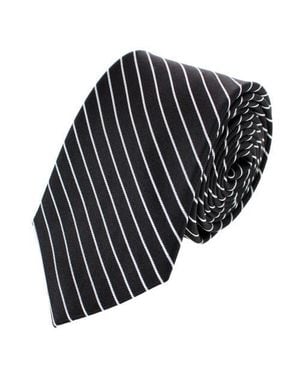 Trafalgar Declan Diagonal Stripe Silk Business Necktie - Blue