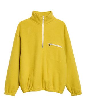 Rier Wool Fleece Half Zip Sweatshirt - Yellow
