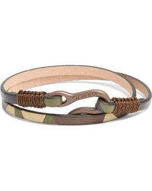 Caputo & Co. Leather Double Wrap Bracelet - Brown